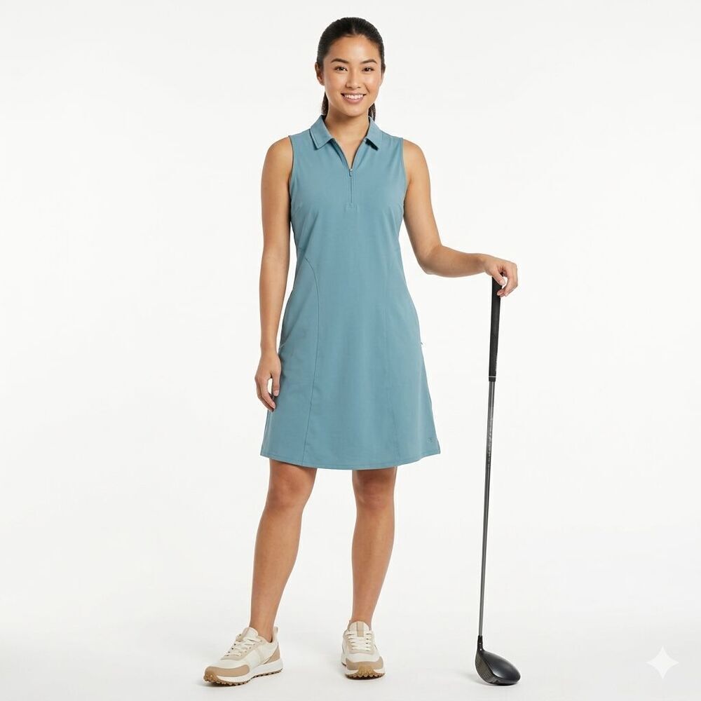 New Puma Golf Ladies Cruise Dress Adriatic Blue Size XS SPF 50+ with Shorts NWT